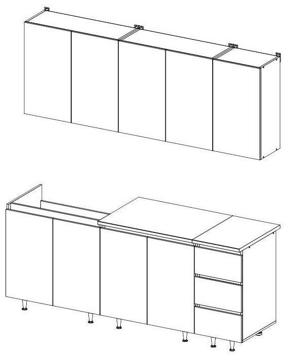 Кухонный гарнитур Миф 200x210х60см белый купить,NaN