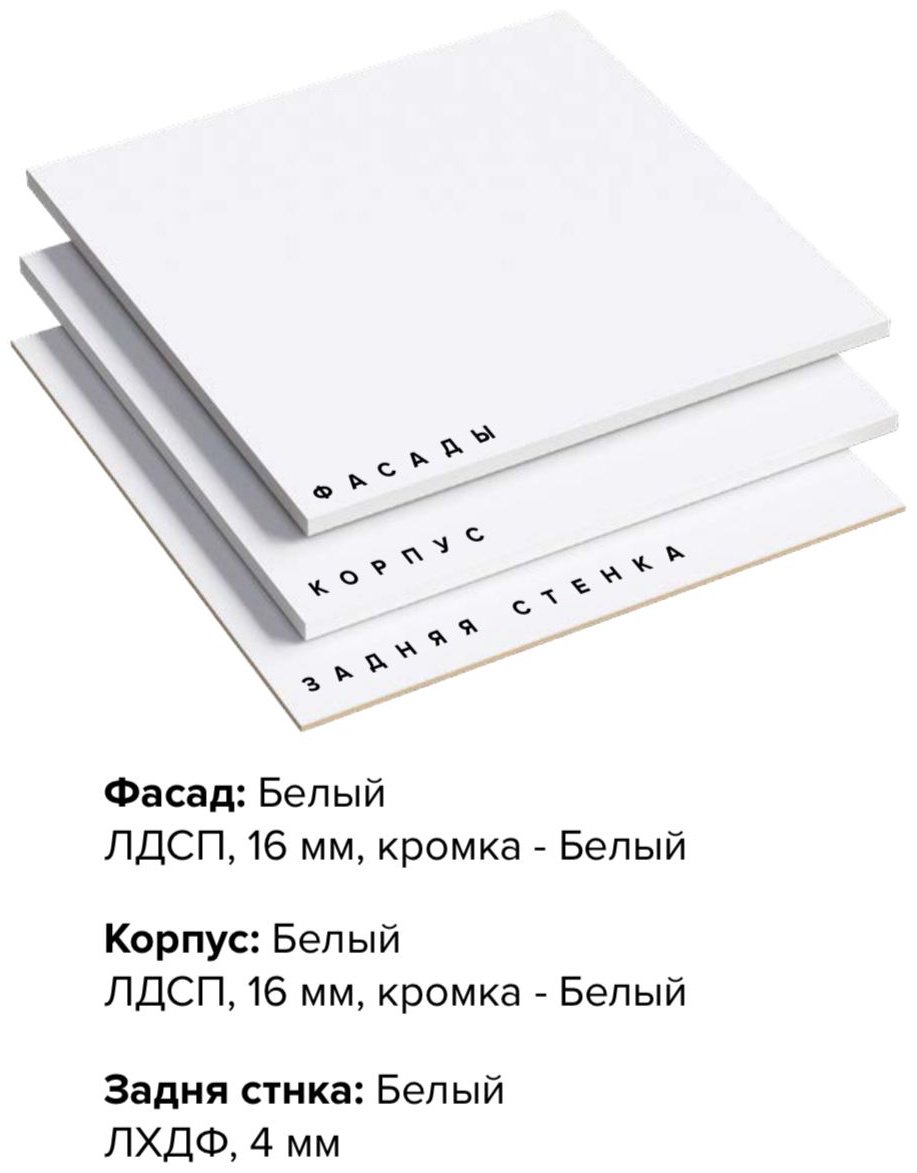 Кухонный гарнитур МИФ , 200x210х60 см, ЛДСП, белый - ForteMarket Кухонный гарнитур МИФ , 200x210х60 см, ЛДСП, белый купить,0
