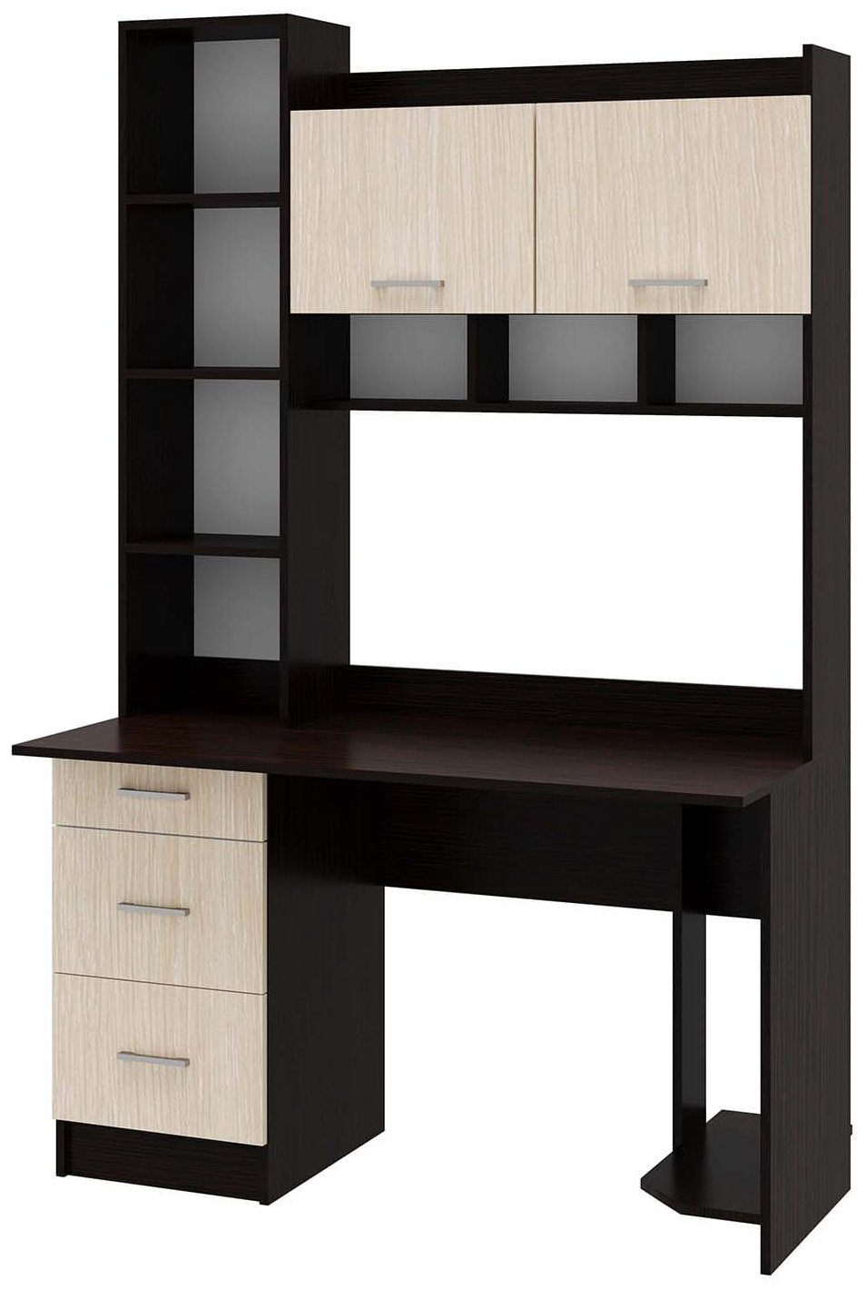 Стол компьютерный с надстройкой Памир Памир, 125х60x196.8 см, темно-коричневый, светло-коричневый купить,NaN