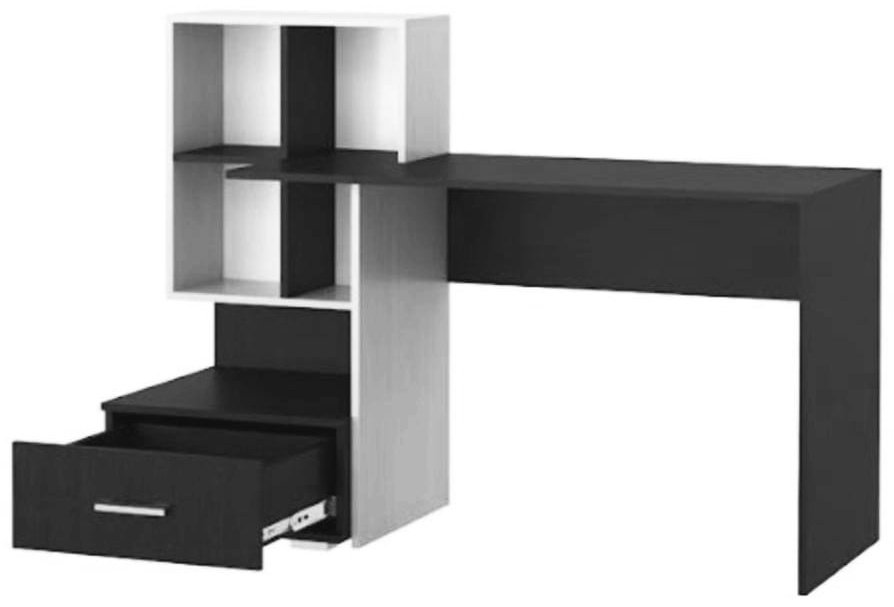 Стол компьютерный Памир ПКС 10, 148.2х57x105 см, белый, коричневый - ForteMarket Стол компьютерный Памир ПКС 10, 148.2х57x105 см, белый, коричневый купить,0