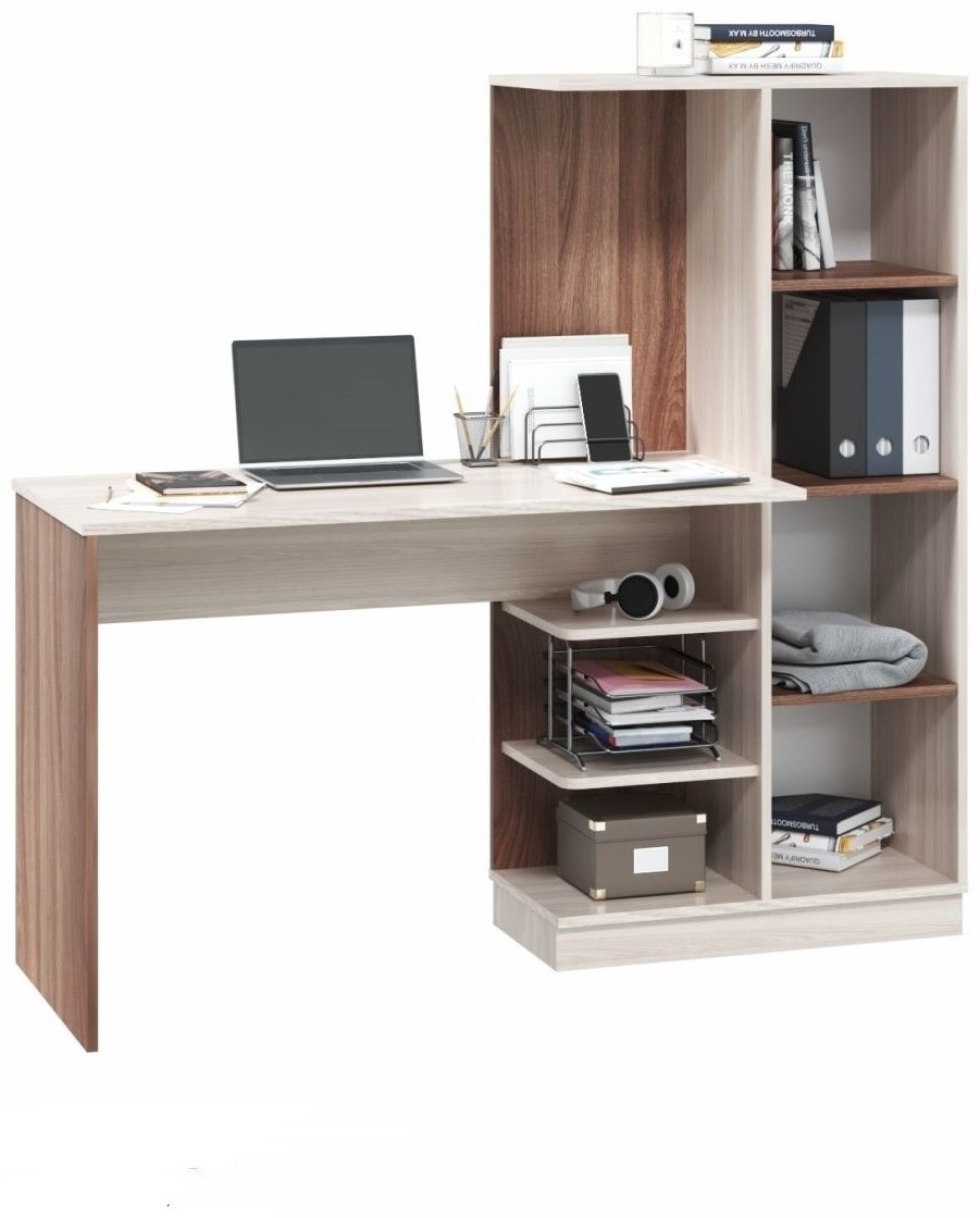 Стол компьютерный с надстройкой MLK Софт, 145х50x138 см, коричневый купить,0