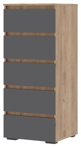 Комод Стендмебель Хелен, 50.20x46x118.8 см, серый, коричневый