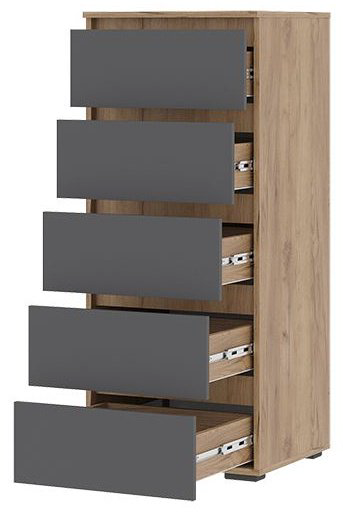Комод Стендмебель Хелен, 50.20x46x118.8 см, серый, коричневый купить,NaN