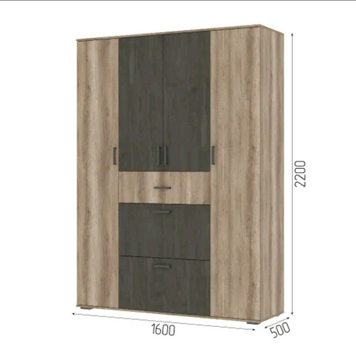 Шкаф Стендмебель Соло 160x50x220см коричневый