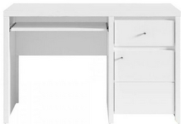 Стол компьютерный BIU 1D1S, 122х65x77 см, белый