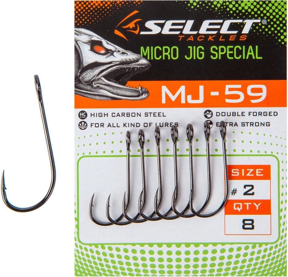 Крючок для рыбалки SELECT MJ-59 Micro Jig Special №4 одинарный серебристый 9 шт купить,NaN