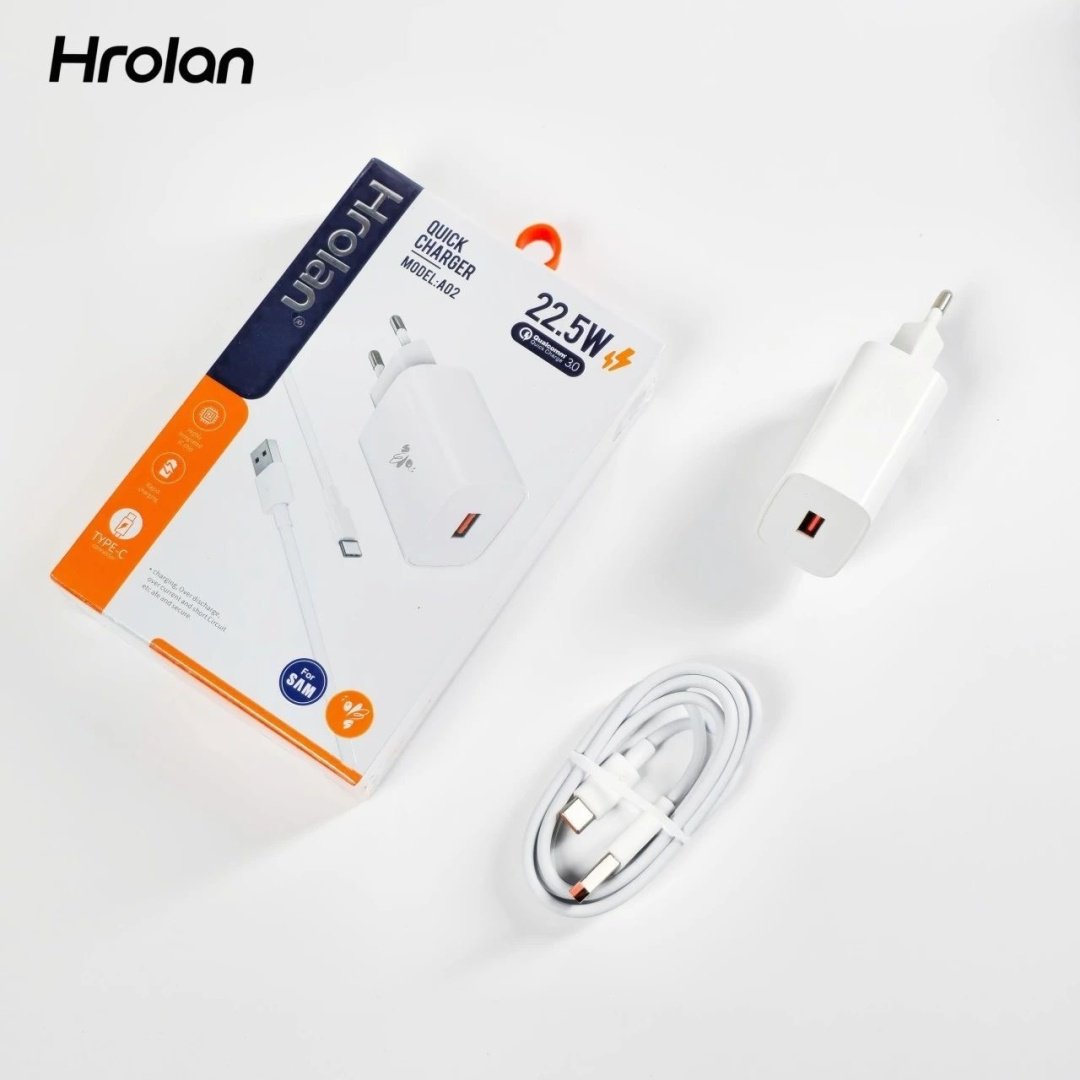 Зарядное устройство Hrolan A02 22.5W USB белый купить,3000