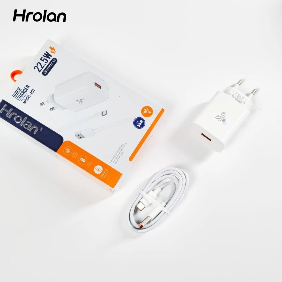 Зарядное устройство Hrolan A02 22.5W USB белый купить,3000