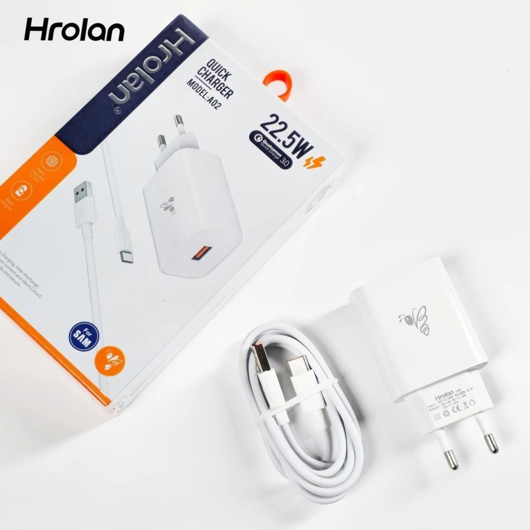 Зарядное устройство Hrolan A02 22.5W USB белый купить,3000