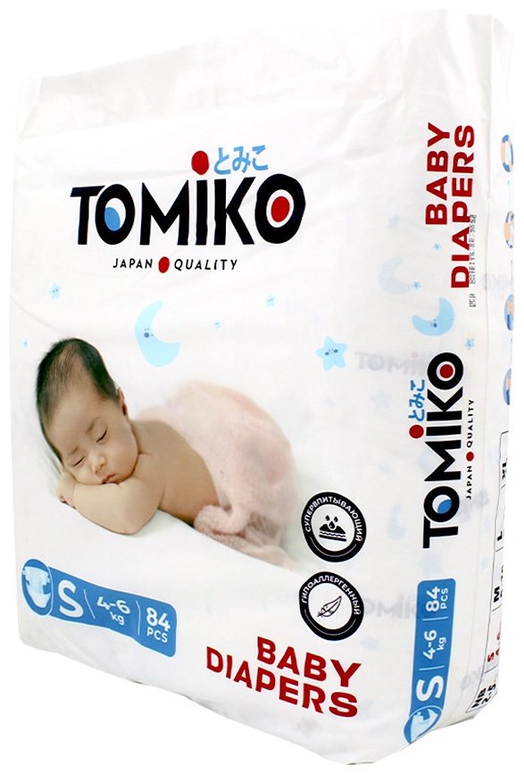 Подгузники Tomiko S, 84 шт