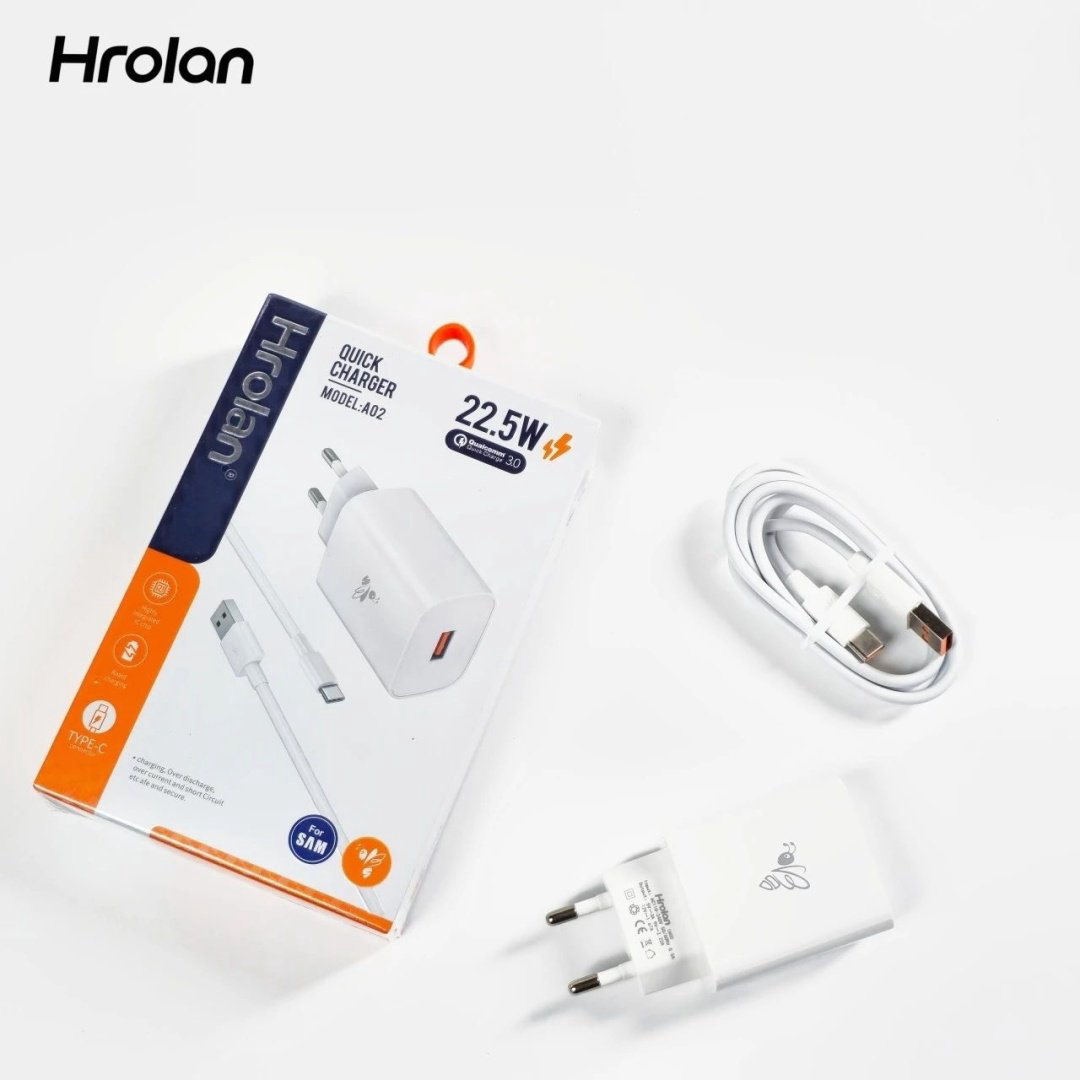 Зарядное устройство Hrolan A02 22.5W USB белый купить,3000