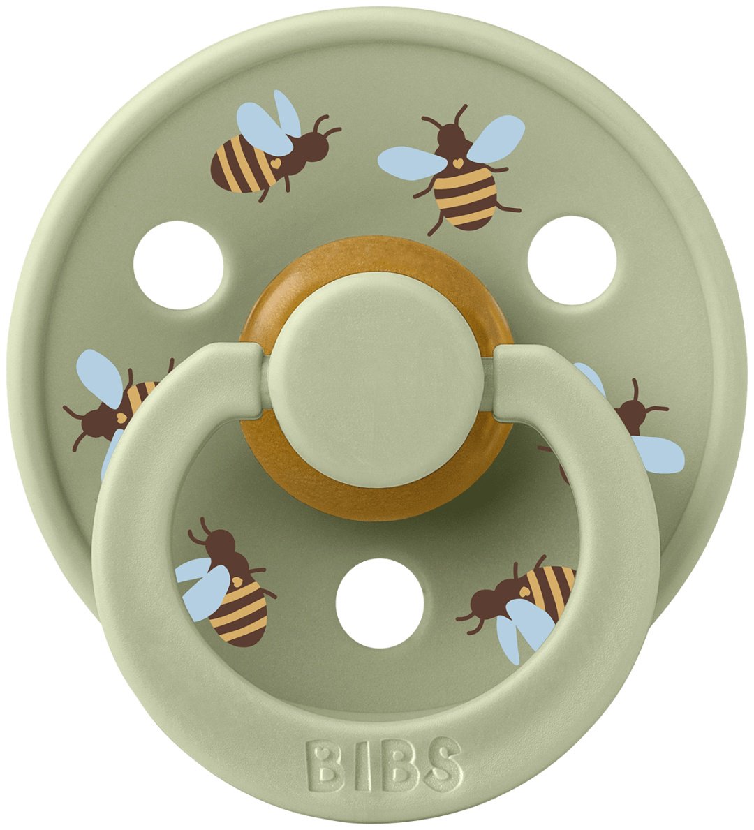 Пустышка BIBS Studio Colour Bumblebee Friends - Sage 0&#43; месяцев, 1 шт, зеленый