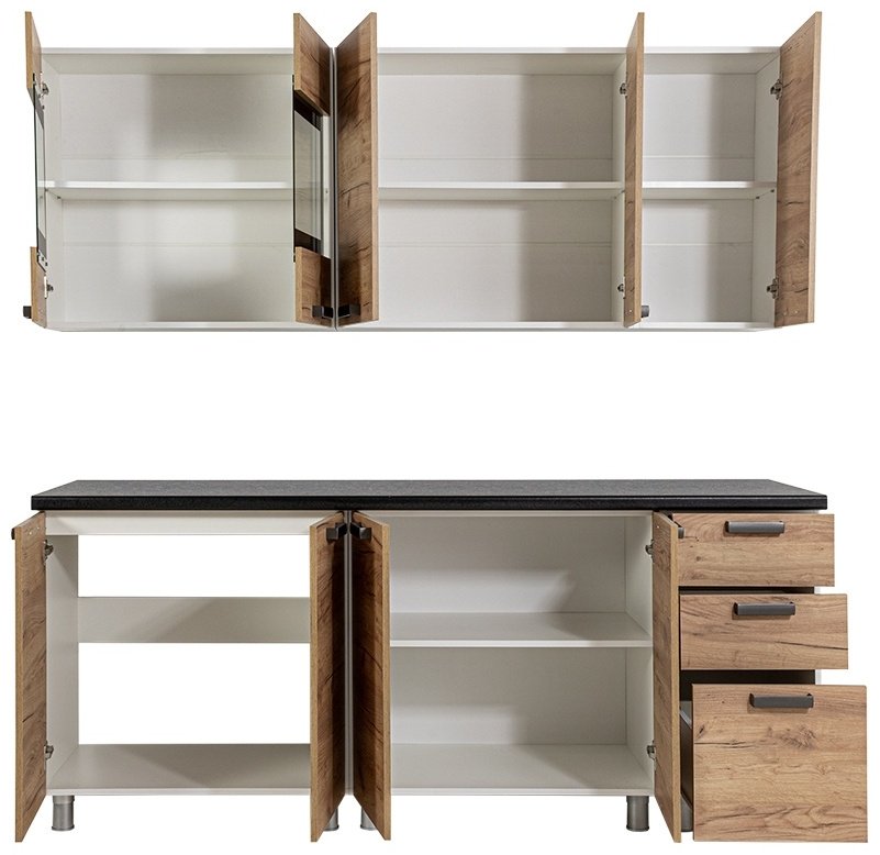 Кухонный гарнитур BTS Крафт, 200x220х50 см, ЛДСП, белый - ForteMarket Кухонный гарнитур BTS Крафт, 200x220х50 см, ЛДСП, белый купить,0