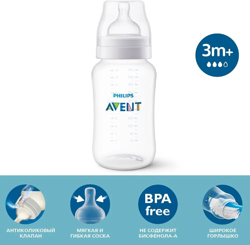Бутылочка Philips Avent SCY106/01 330 мл прозрачный