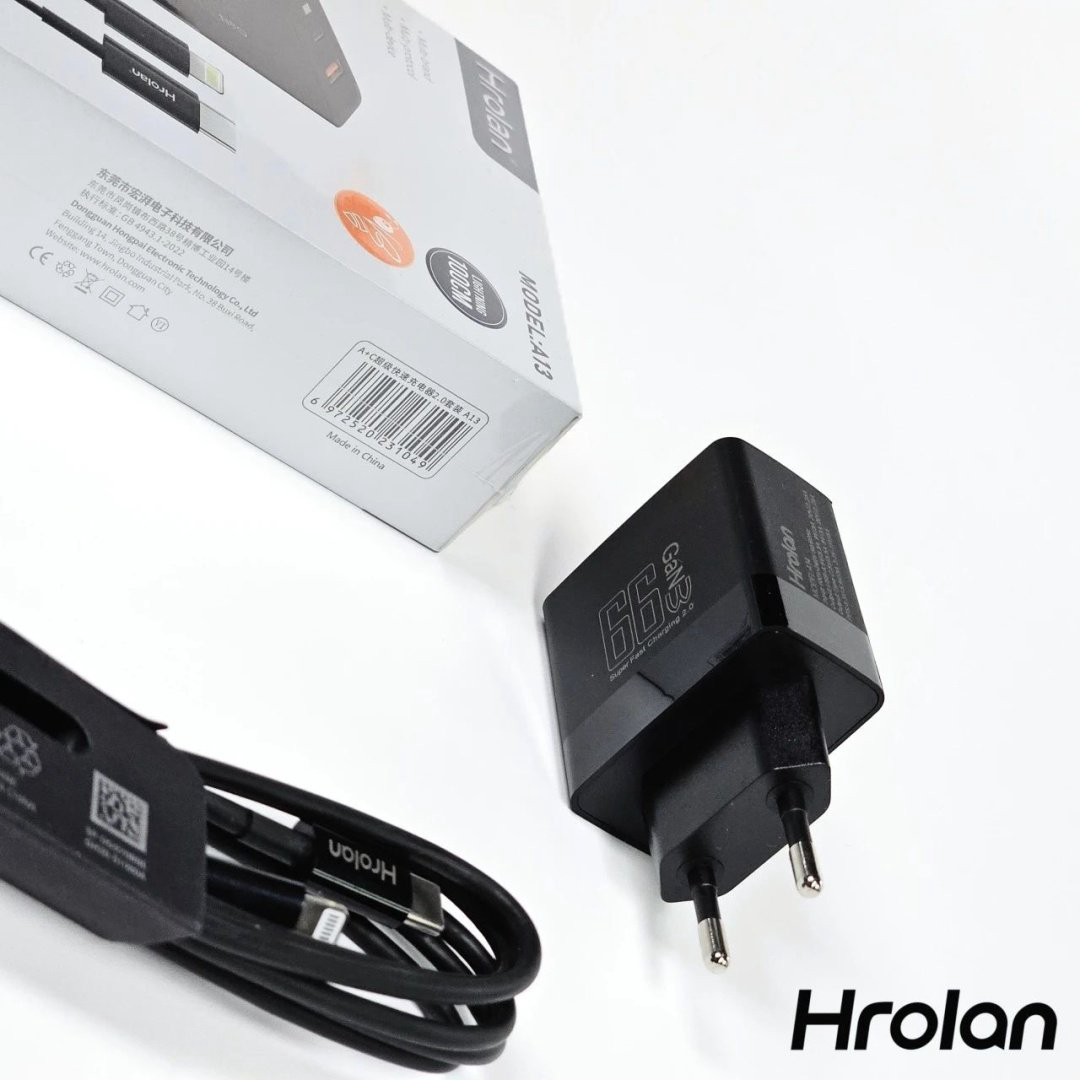 Зарядное устройство Hrolan A13 30W Lightning, USB Type-C, USB черный купить,8000