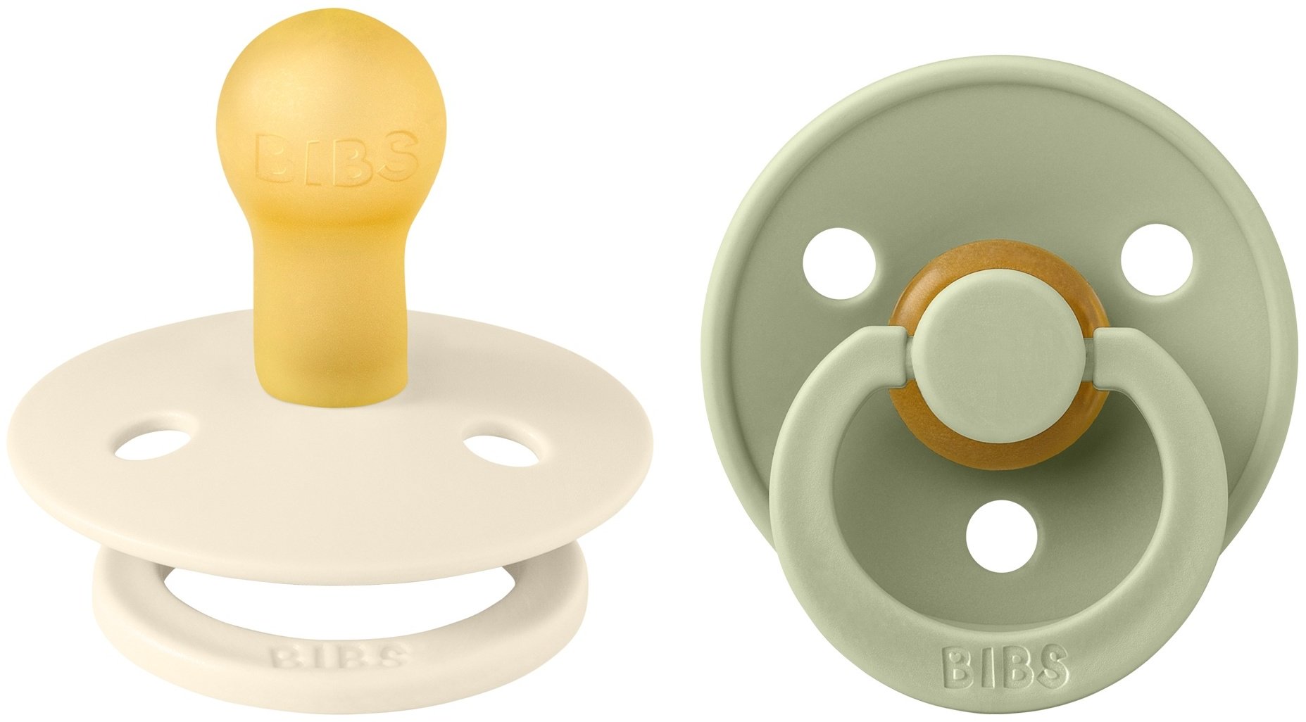 Набор пустышек латексных BIBS Colour Ivory/Sage 0&#43; месяцев