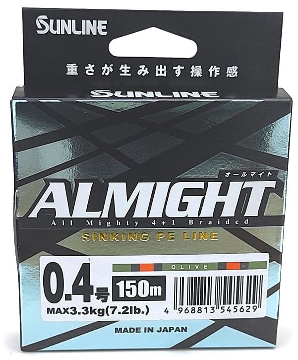 Леска Sunline плетеная Almight Sinking X5 0.108 мм зеленый купить,NaN