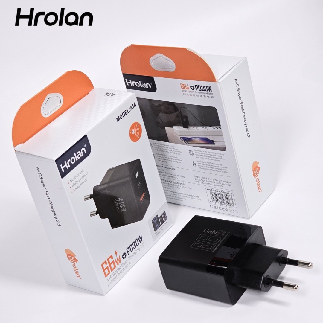 Зарядное устройство Hrolan A14 30W USB Type-C, USB черный купить,1998