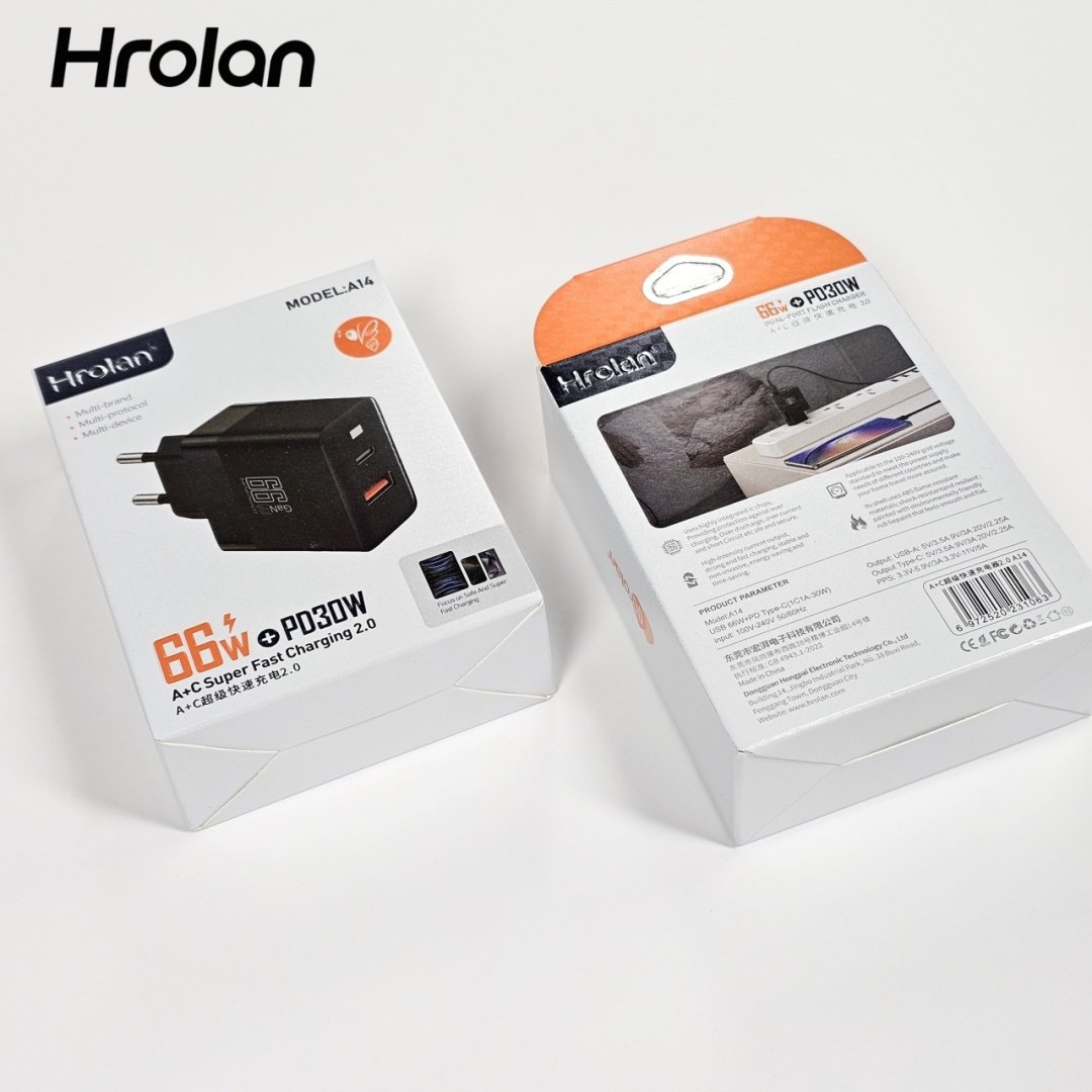 Зарядное устройство Hrolan A14 30W USB Type-C, USB черный купить,1998