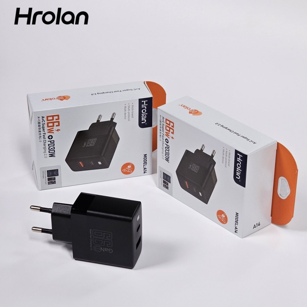 Зарядное устройство Hrolan A14 30W USB Type-C, USB черный купить,1998