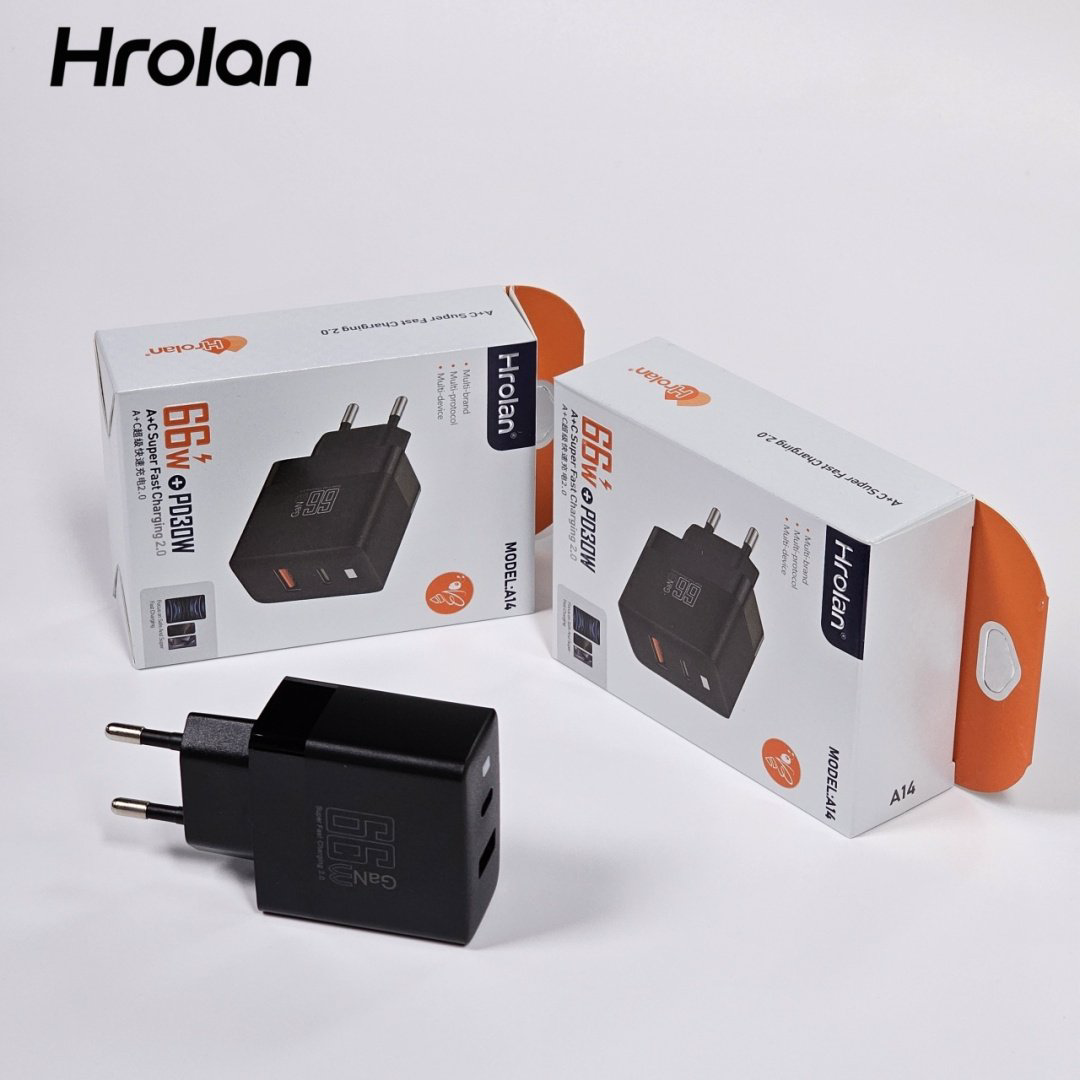 Зарядное устройство Hrolan A14 30W USB Type-C, USB черный купить,1998