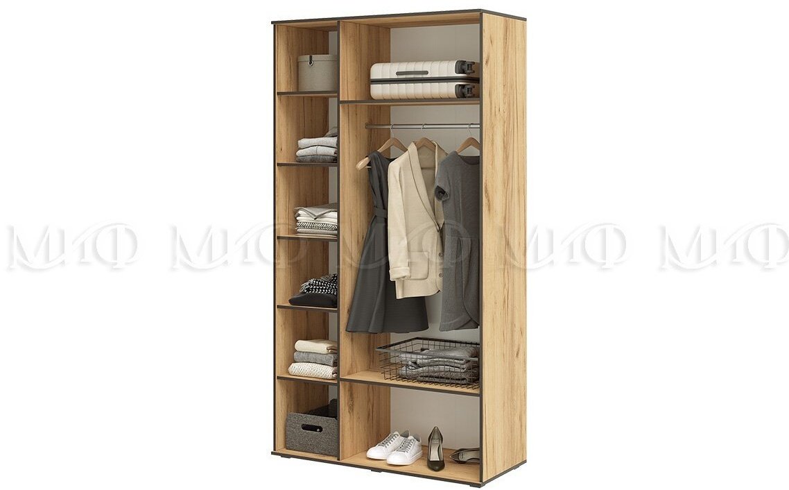 Распашной шкаф МИФ Норд трехстворчатый, 120x223х51 см, белый купить,NaN