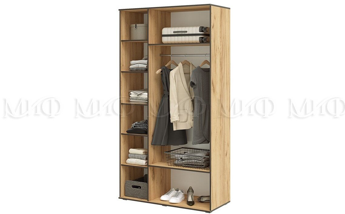 Распашной шкаф МИФ Норд трехстворчатый, 120x223х51 см, белый купить,NaN