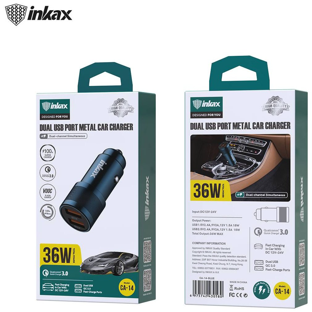 Зарядное устройство Inkax CA-14 USB синий купить,5990