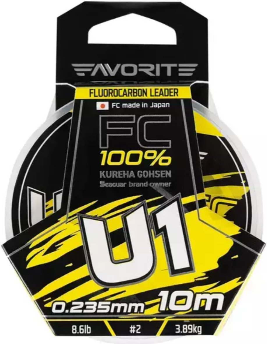 Favorite флюорокарбоновая леска U1 FC 10m# 2/0.235mm 8.6lb/3.89kg 0.235 мм прозрачный купить,NaN