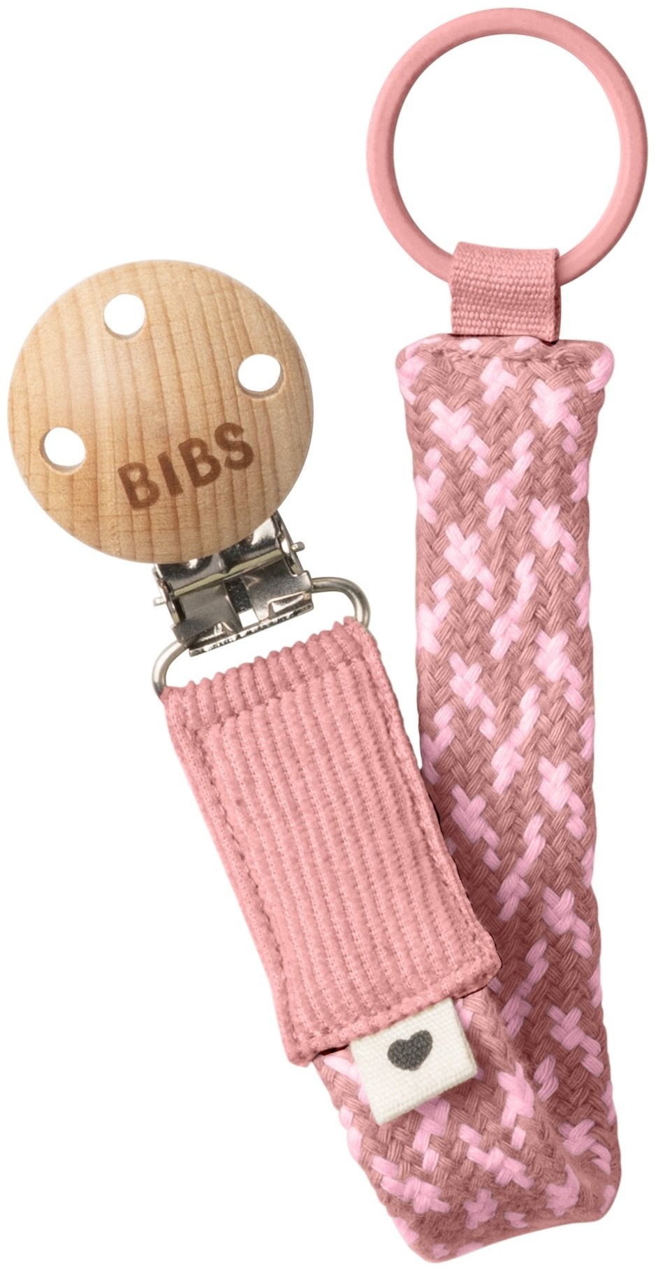 Держатель пустышки BIBS Dusty Pink/Baby Pink, 1 шт, розовый