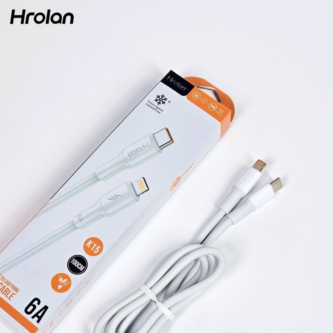 Кабель Hrolan USB TypeC (F), Lightning (M), 1 м, белый купить,499