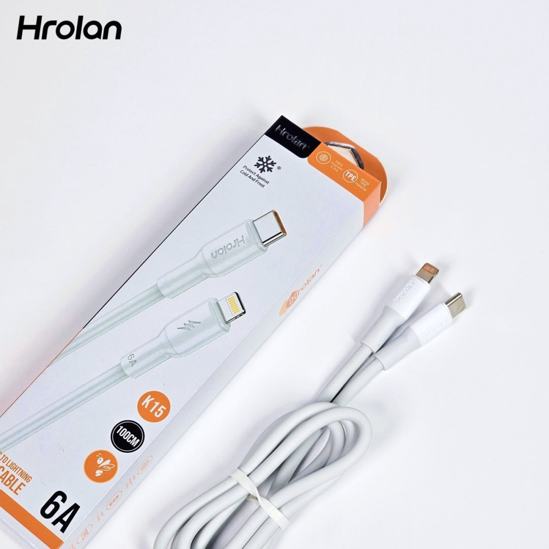 Кабель Hrolan USB TypeC (F), Lightning (M), 1 м, белый купить,499