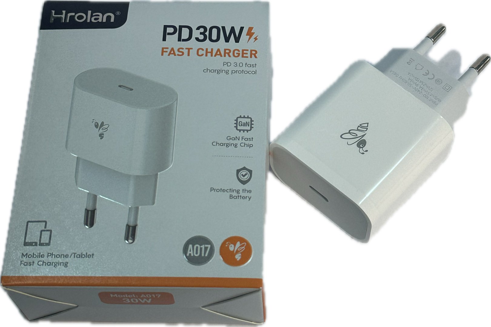 Зарядное устройство Hrolan A017 30W USB Type-C белый купить,0