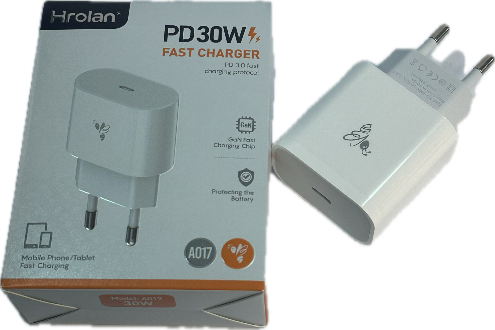 Зарядное устройство Hrolan A017 30W USB Type-C белый купить,4990