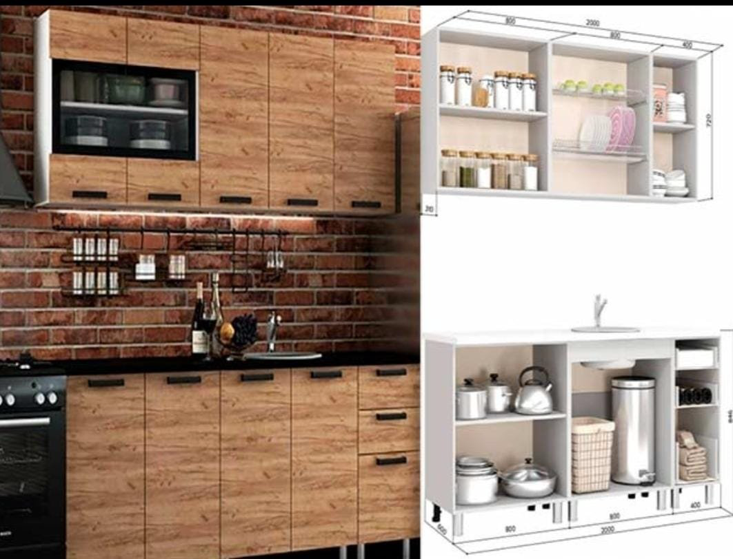 Кухонный гарнитур BTS Крафт 200x200х60см белый купить,NaN