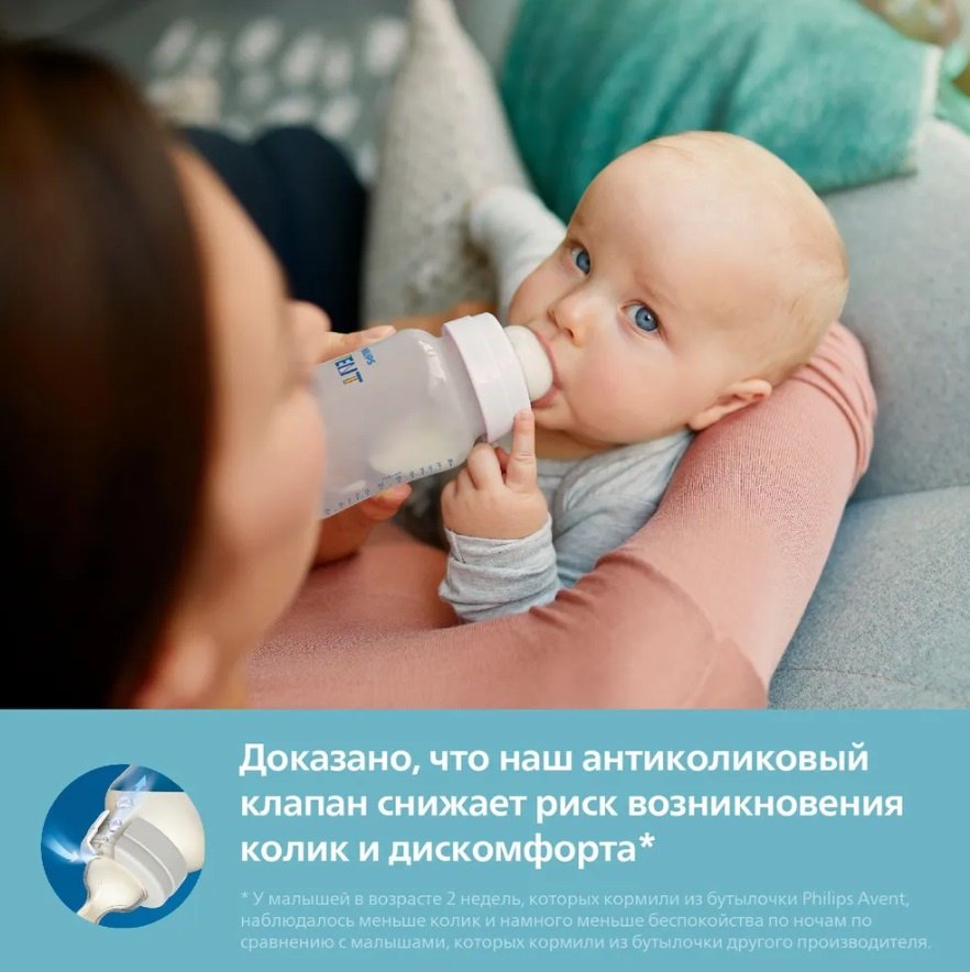 Бутылочка Philips Avent SCY100/01 125 мл прозрачный купить,0
