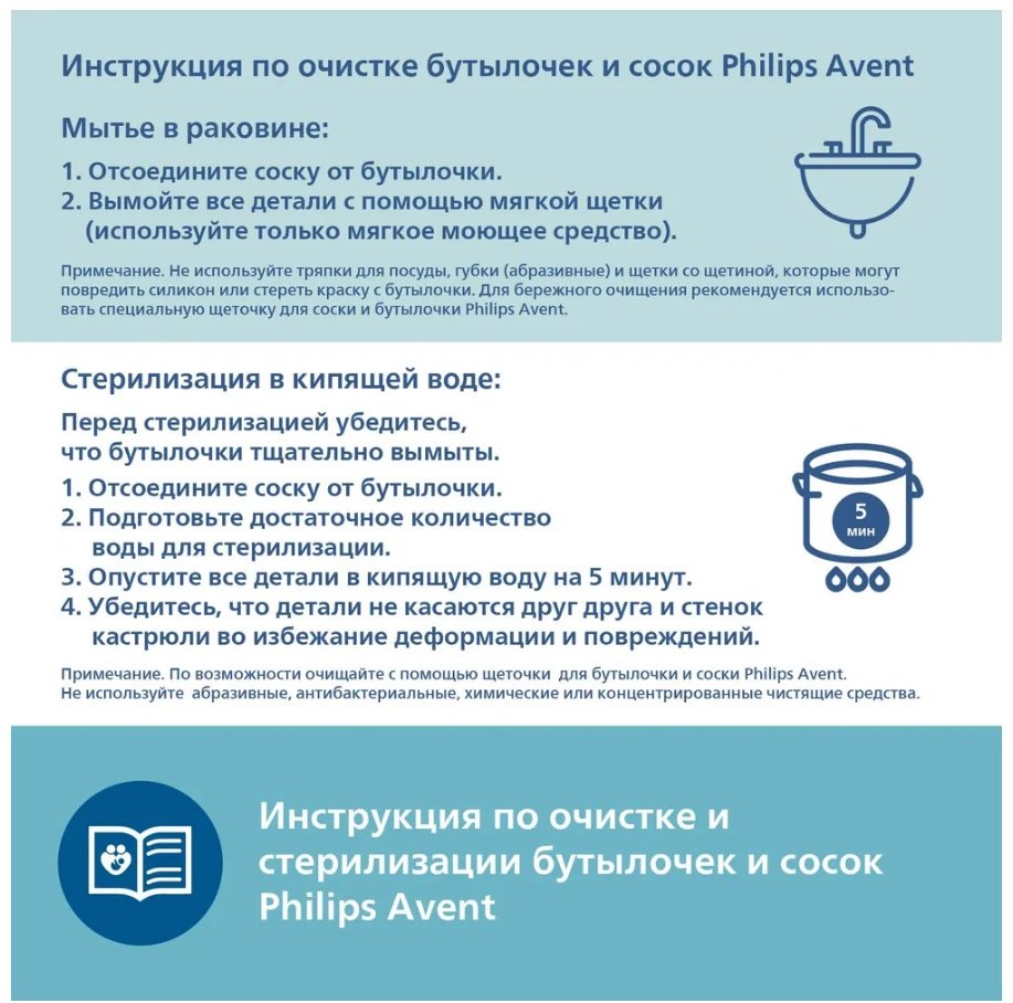 Бутылочка Philips Avent SCY100/01 125 мл прозрачный купить,0