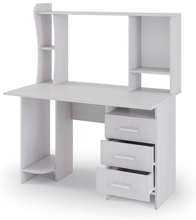 Стол компьютерный с надстройкой Стендмебель №5, 120х67x142 см, белый - ForteMarket Стол компьютерный с надстройкой Стендмебель №5, 120х67x142 см, белый купить,0