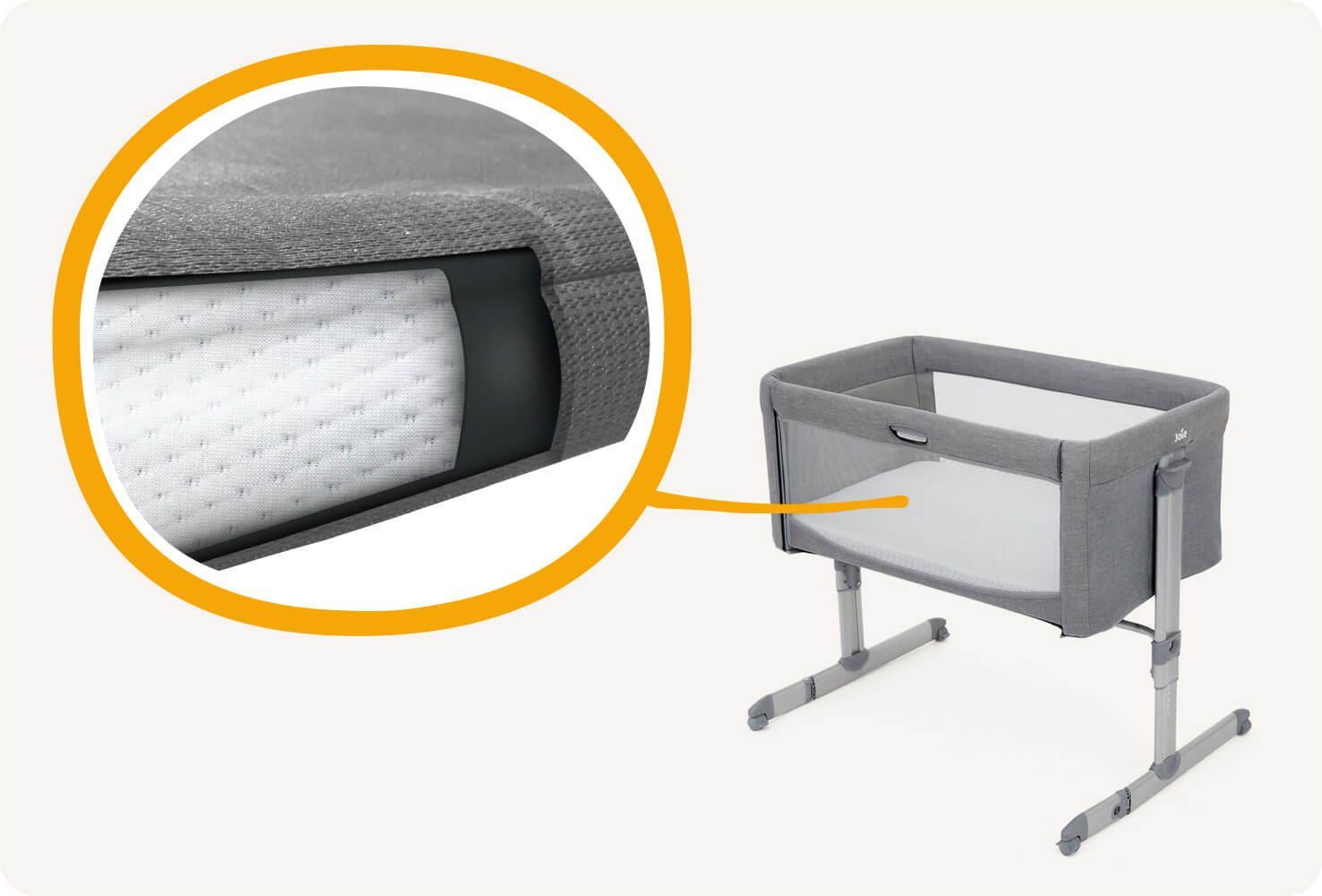 Манеж-кровать Joie Roomie Gray Flannel 98.5х68.5х66-81см серый купить,79900