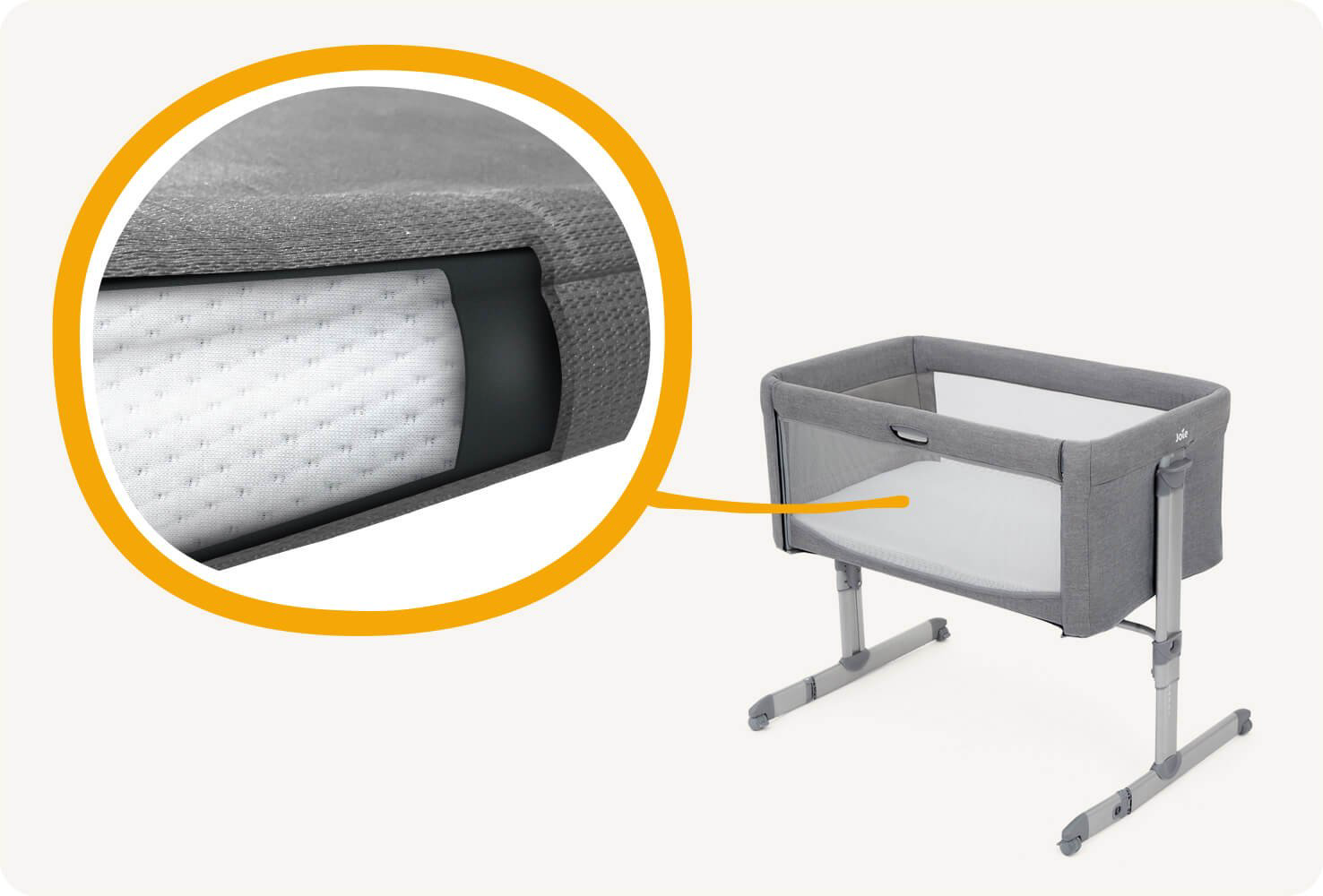 Манеж-кровать Joie Roomie Gray Flannel 98.5х68.5х66-81см серый купить,79900