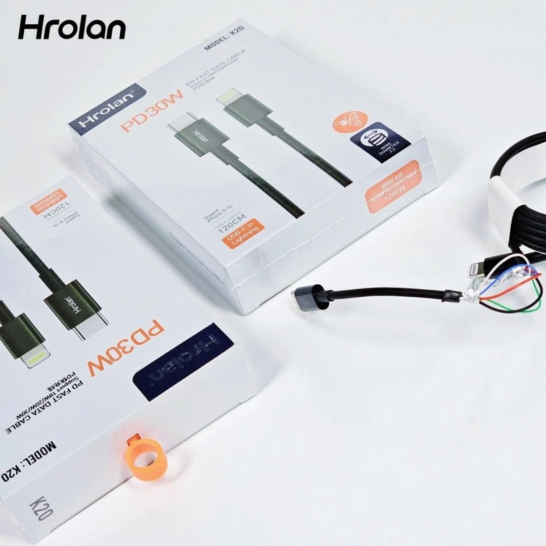 Кабель Hrolan USB TypeC (F), Lightning (M), 1.2 м, черный купить,799