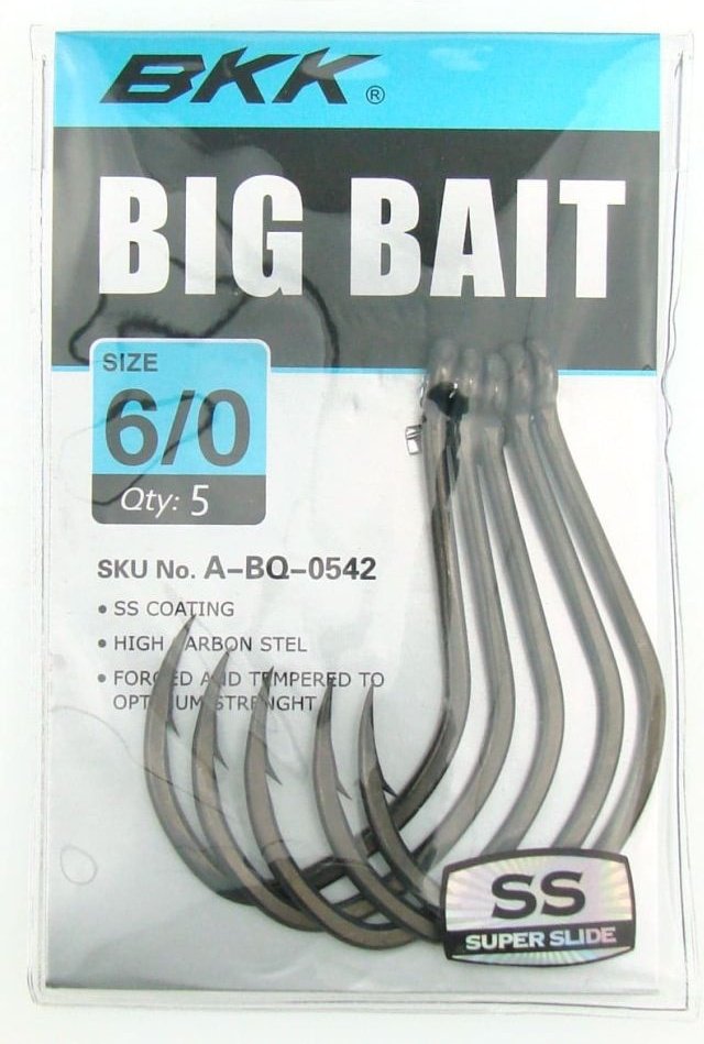 Крючок для рыбалки BKK Big Bait Hooks#, №8/0, 4шт одинарный черный 4 шт купить,NaN