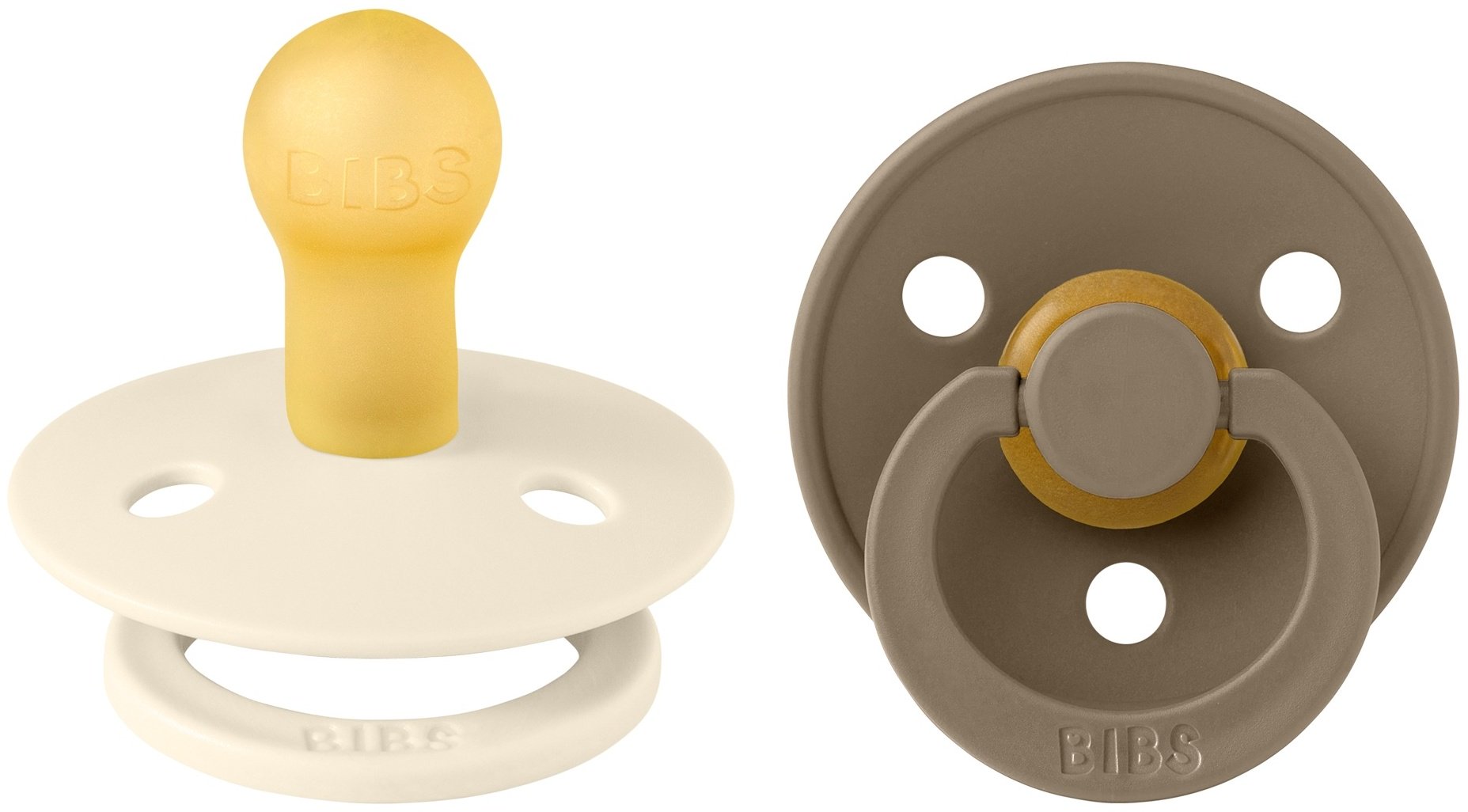 Набор пустышек BIBS Colour Ivory/Dark Oak 0&#43; месяцев, мультиколор