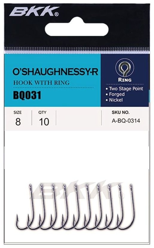 Крючок для рыбалки BKK O’Shaughnessy-R White Nickel №10, 10шт одинарный серебристый 10 шт купить,NaN