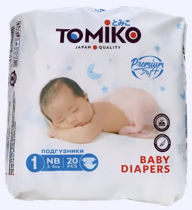Подгузники Tomiko Newborn 1, 20 шт
