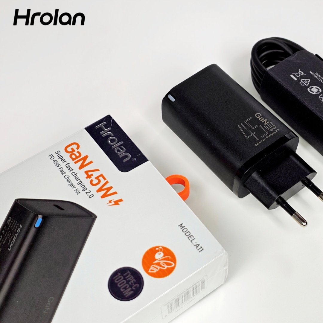 Зарядное устройство Hrolan A11 45W USB Type-C черный купить,12000