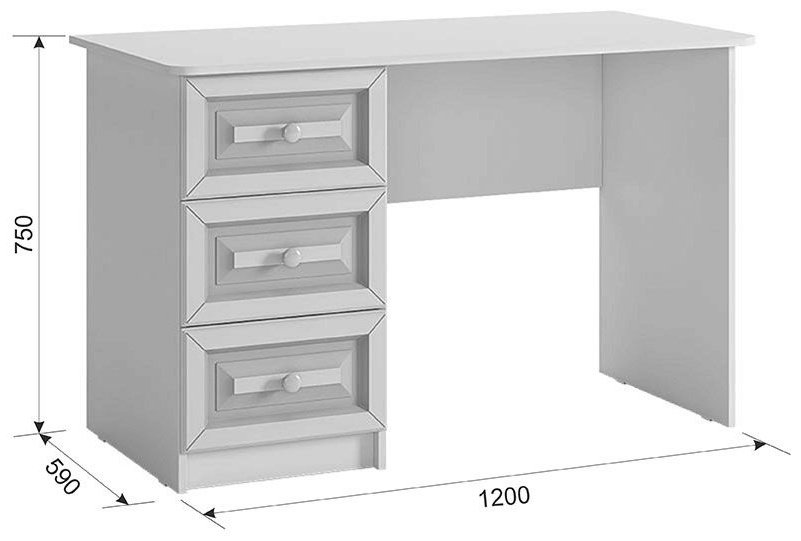 Стол письменный Mebelson Алиса 120, 120х59x75.2 см, белый купить,0