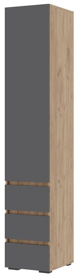 Шкаф-пенал Стендмебель Хелен, 40x210х46.5 см, серый, золотой купить,NaN