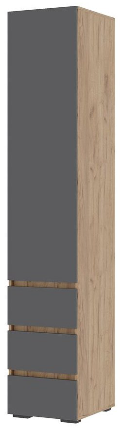 Шкаф-пенал Стендмебель Хелен, 40x210х46.5 см, серый, золотой купить,NaN