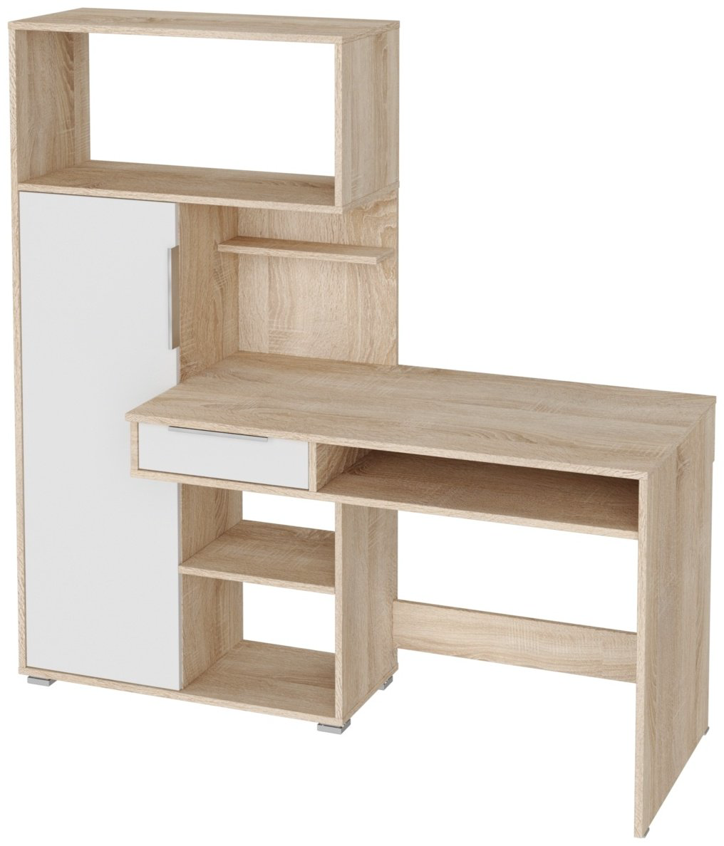 Стол компьютерный с надстройкой НК-Мебель Квадро, 150х58x149 см, белый, бежевый купить,NaN
